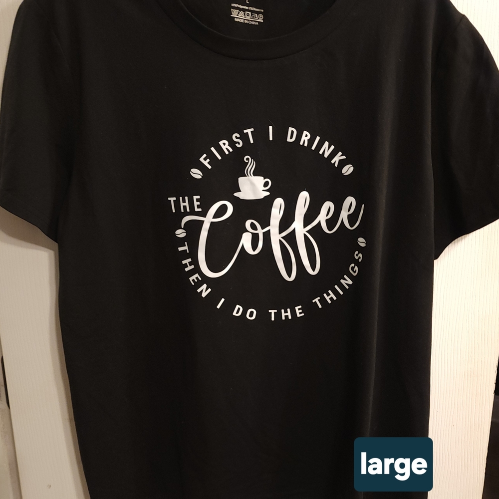 Black shirt with Coffee -large